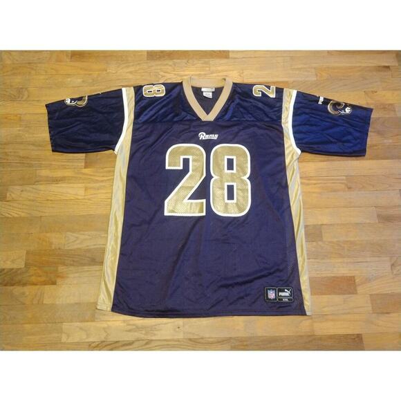 Vintage Marshall Faulk Jersey Los Angeles Rams Puma Men's 2XL Blue NFL Football - Picture 6 of 6